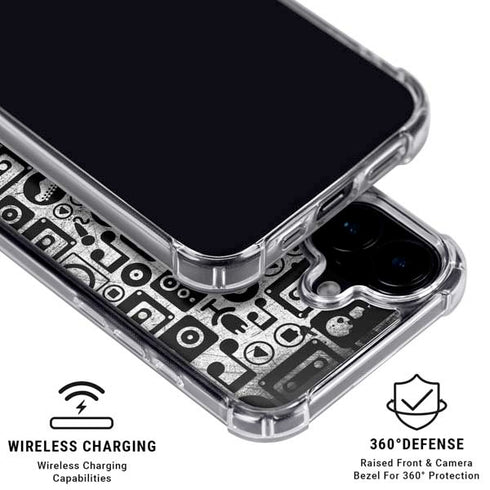 Music Pattern iPhone 16 Clear Case